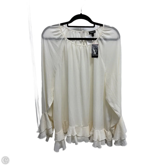 Blouse Long Sleeve By Torrid In Cream, Size: 1x