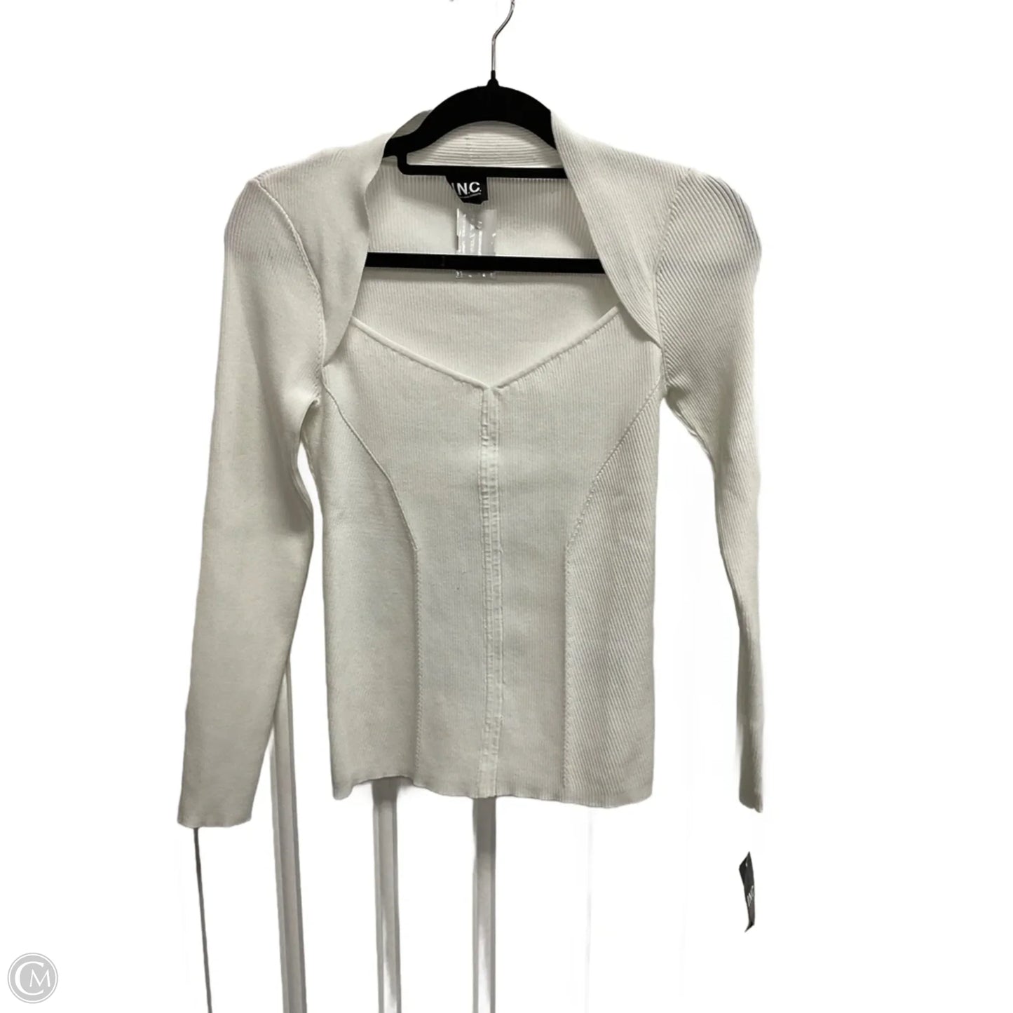 Top Long Sleeve By Inc In White, Size: S