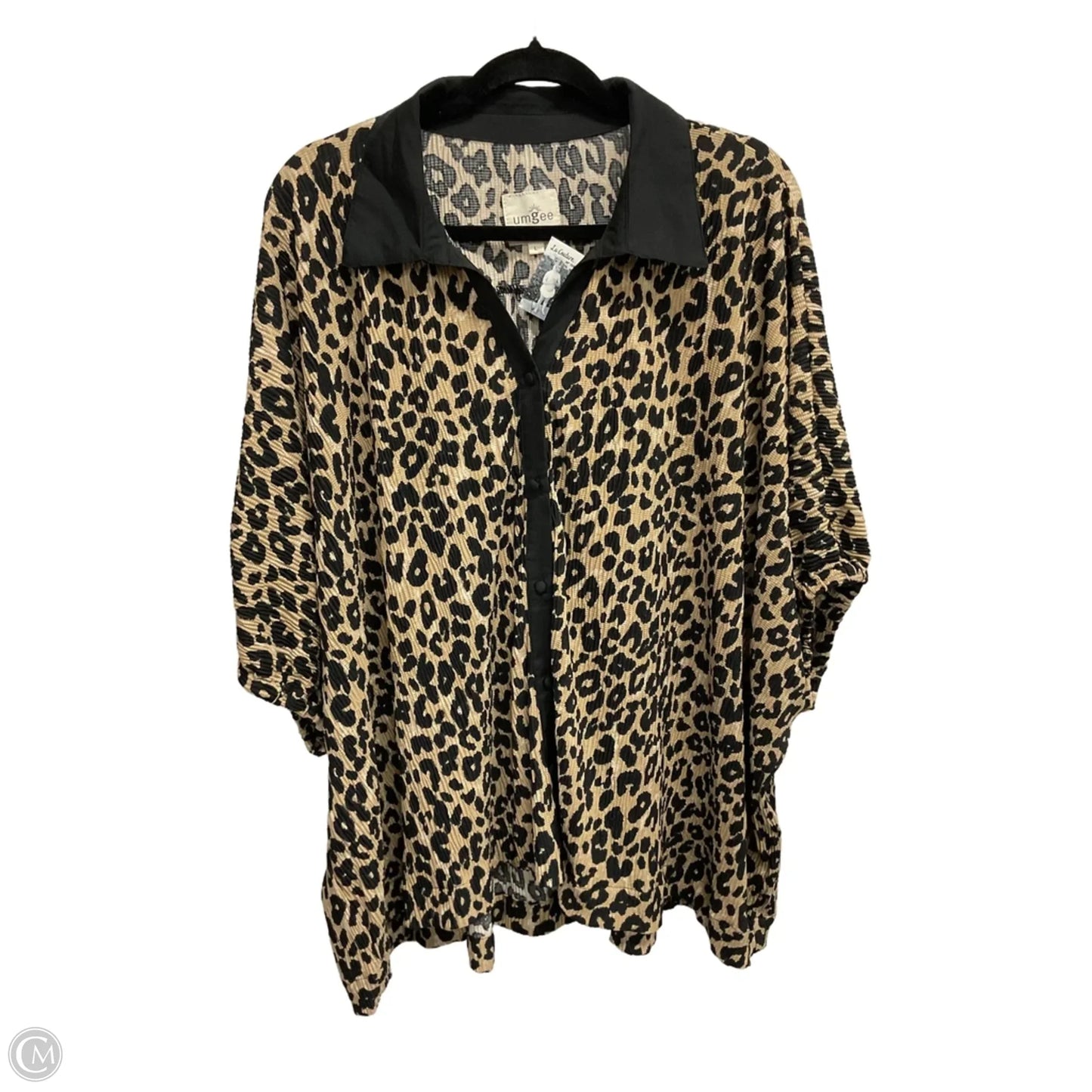 Top Short Sleeve By Umgee In Leopard Print, Size: L