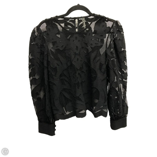 Blouse Long Sleeve By Anthropologie In Black, Size: M