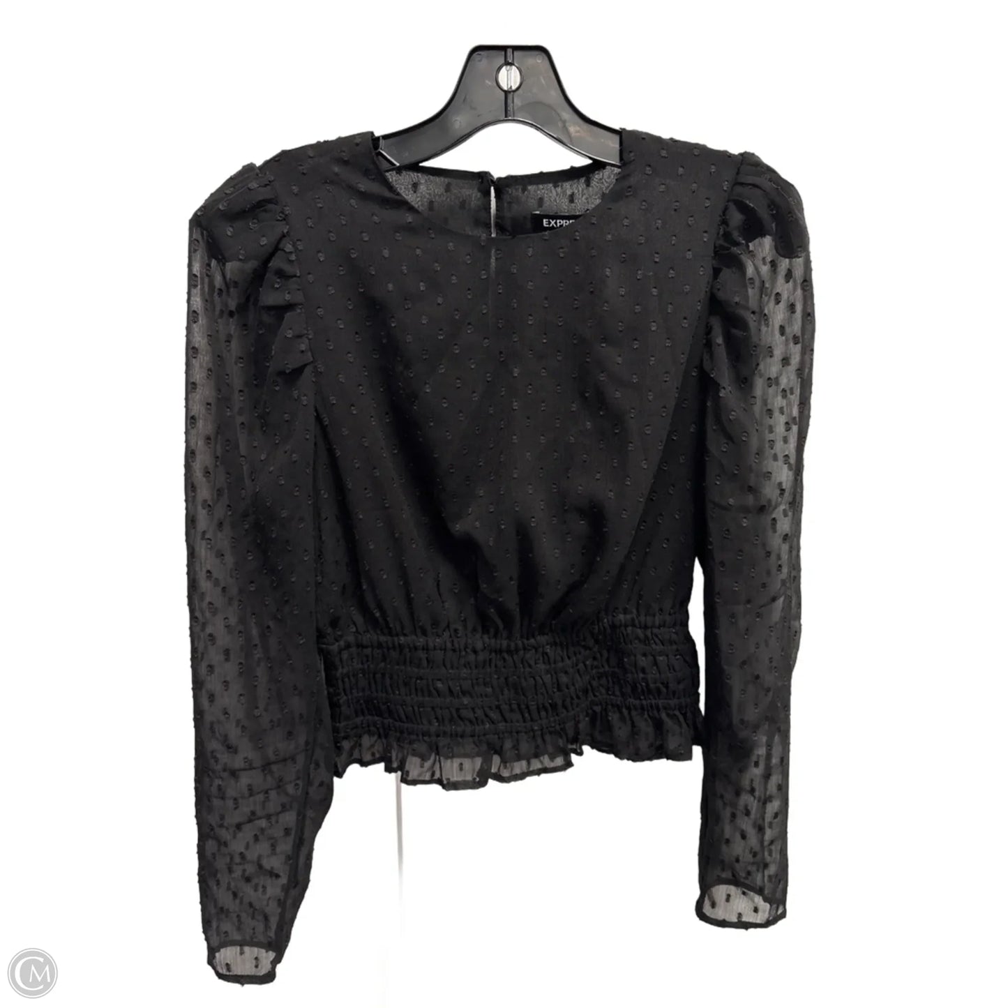 Blouse Long Sleeve By Express In Black, Size: Xs