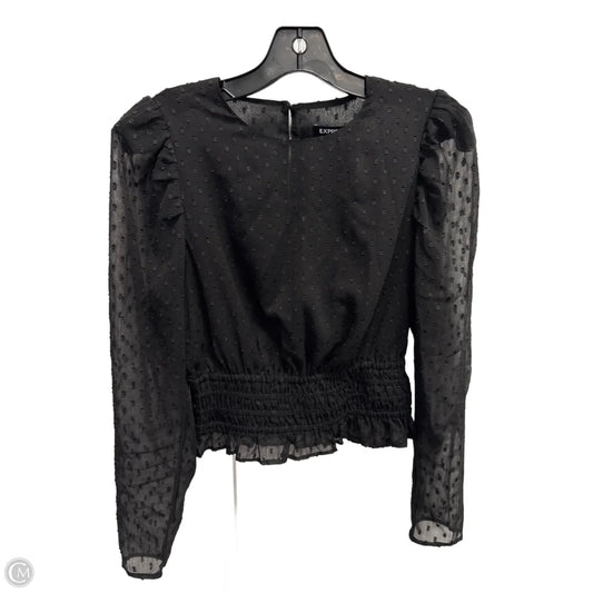 Blouse Long Sleeve By Express In Black, Size: Xs
