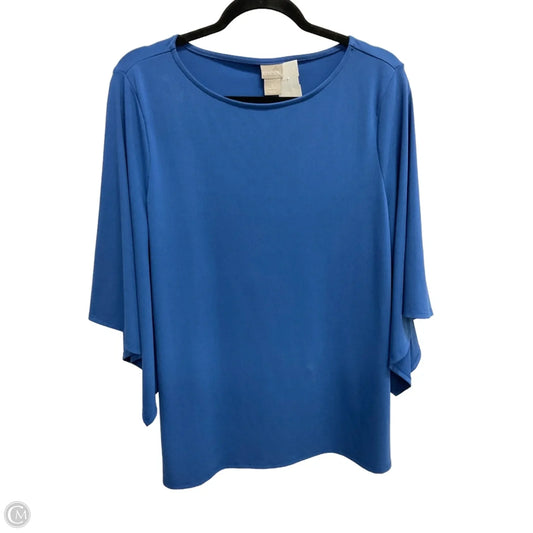 Top 3/4 Sleeve By Chicos In Blue, Size: L
