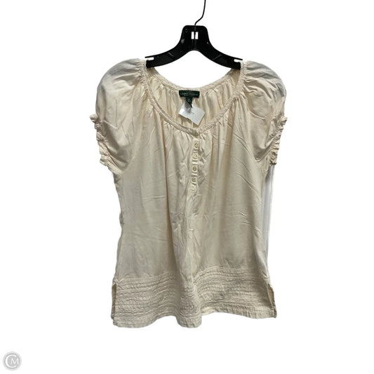 Top Short Sleeve By Lauren By Ralph Lauren In Cream, Size: M
