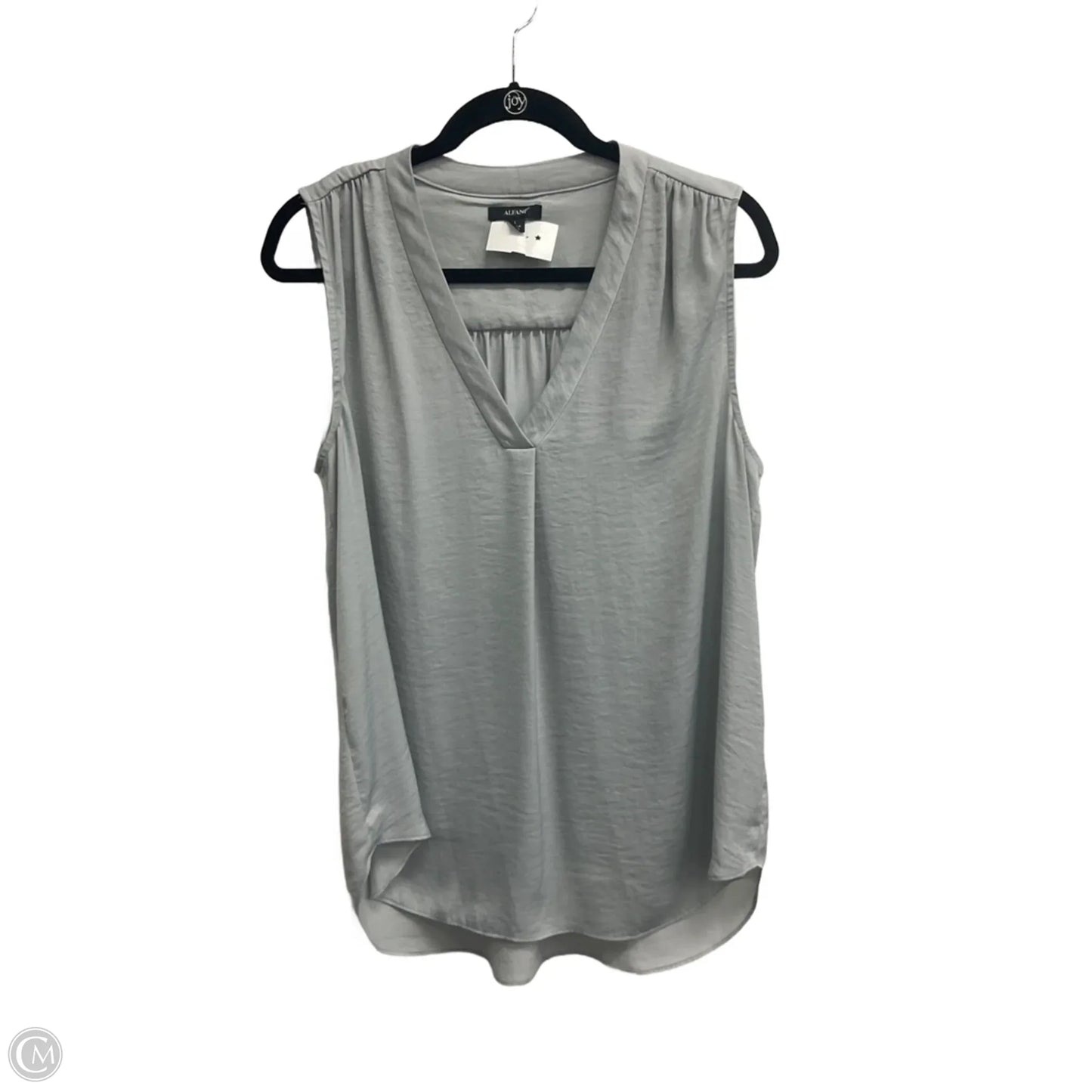 Blouse Sleeveless By Alfani In Silver, Size: L