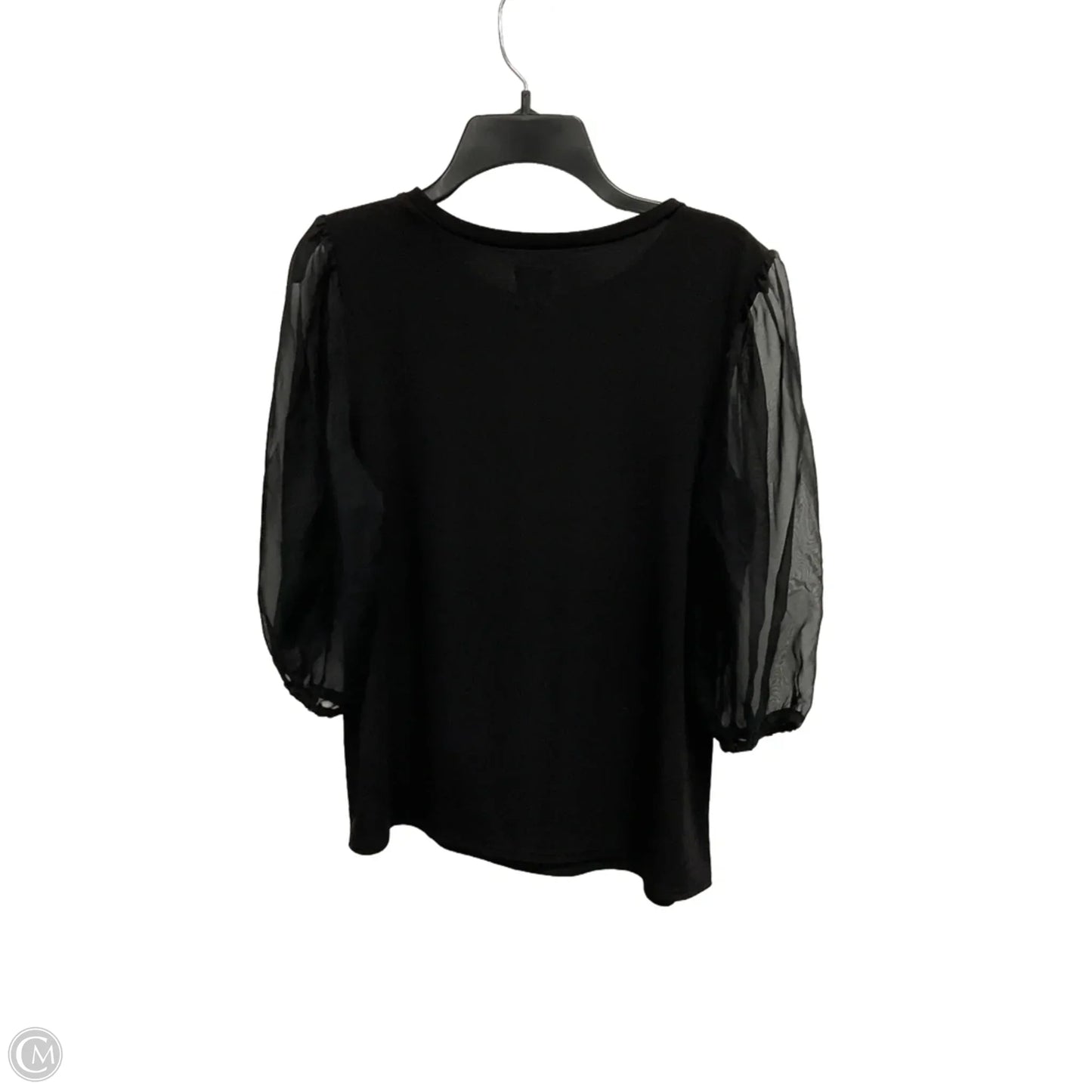 Blouse Short Sleeve By Worthington In Black, Size: L