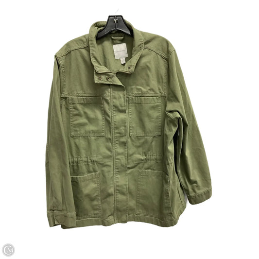 Jacket Utility By Vintage America In Green Denim, Size: Xxl