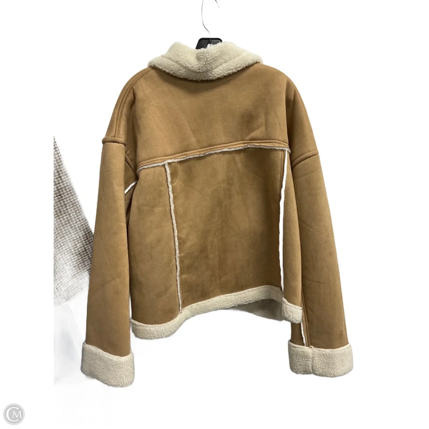 Coat Faux Fur & Sherpa By Time And Tru In Tan, Size: 2x