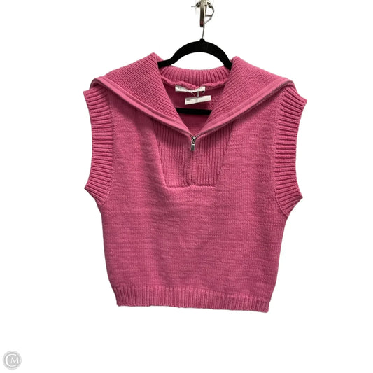Vest Sweater By English Factory In Pink, Size: M