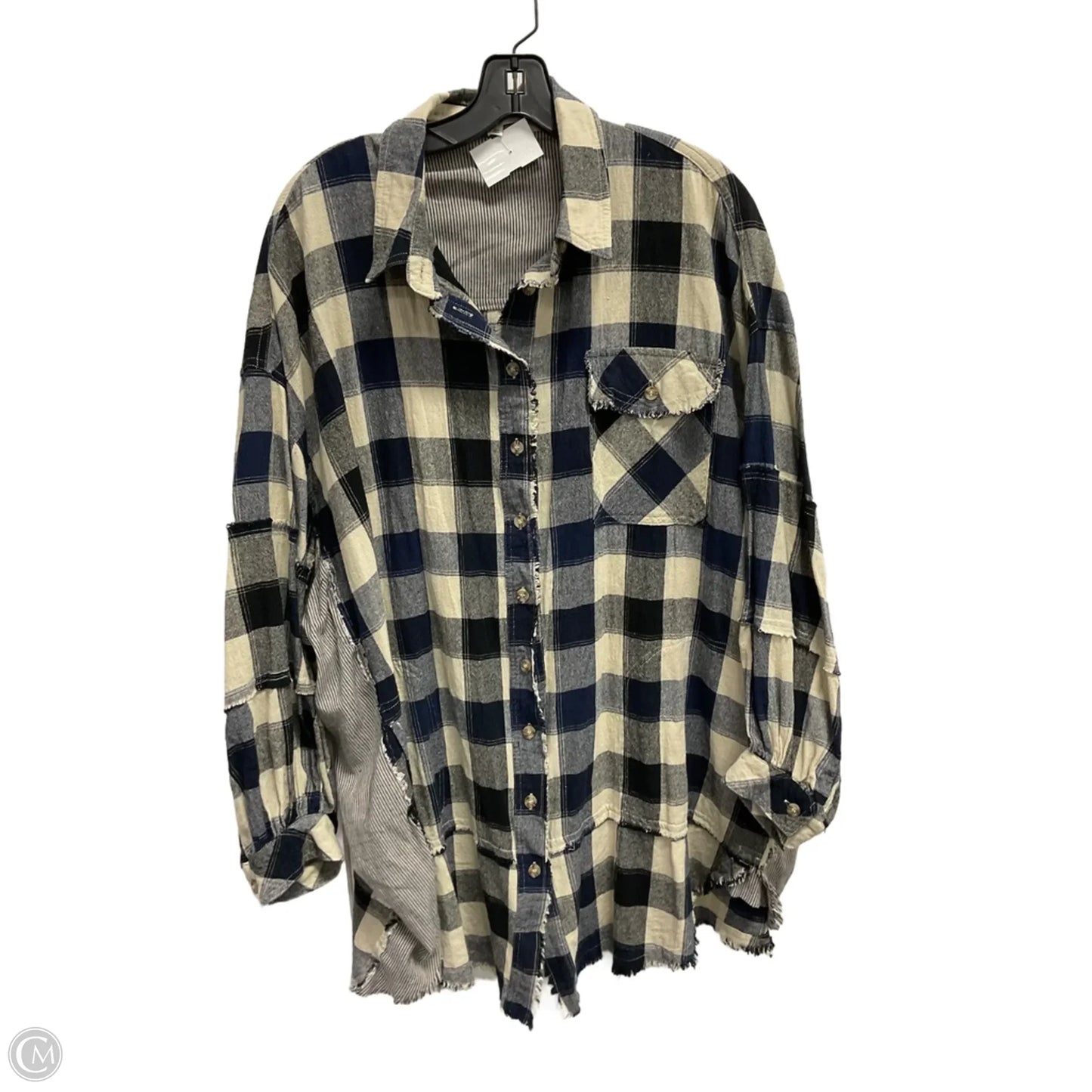 Tunic Long Sleeve By Easel In Checkered Pattern, Size: L