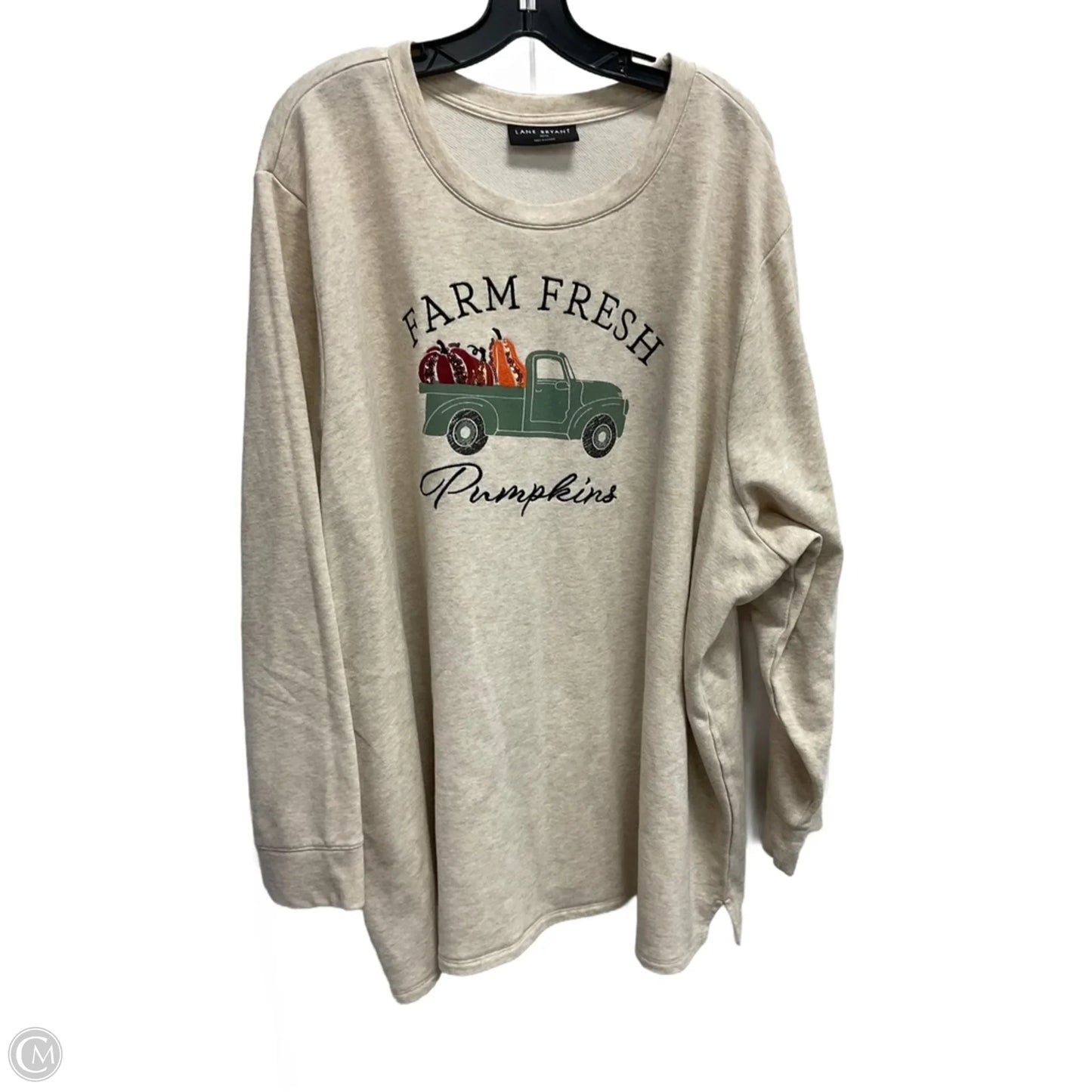 Sweatshirt Crewneck By Lane Bryant In Cream, Size: 4x