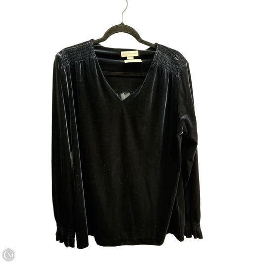 Top Long Sleeve By Christopher And Banks In Navy, Size: Xl