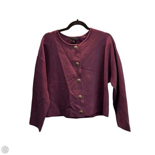 Sweater Cardigan By Ann Taylor In Maroon, Size: Xlp