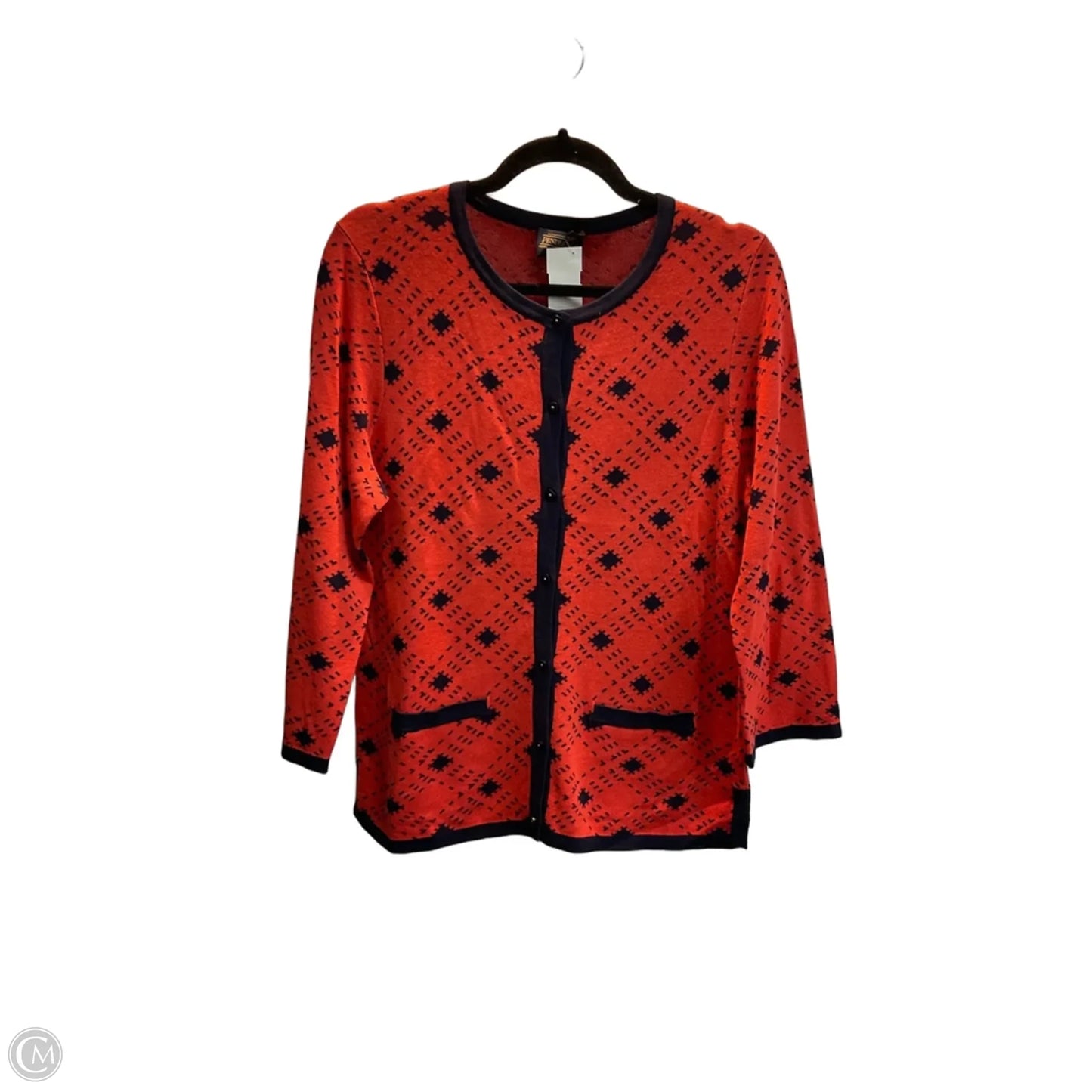 Cardigan By Pendleton In Blue & Pink, Size: M