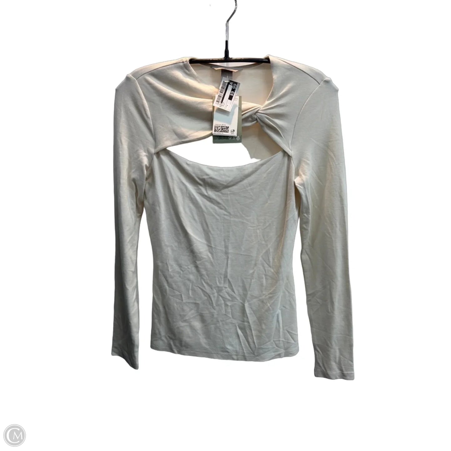 Top Long Sleeve By H&m In Cream, Size: S