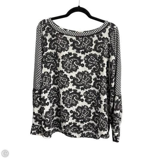Blouse Long Sleeve By Loft In Paisley Print, Size: Lp