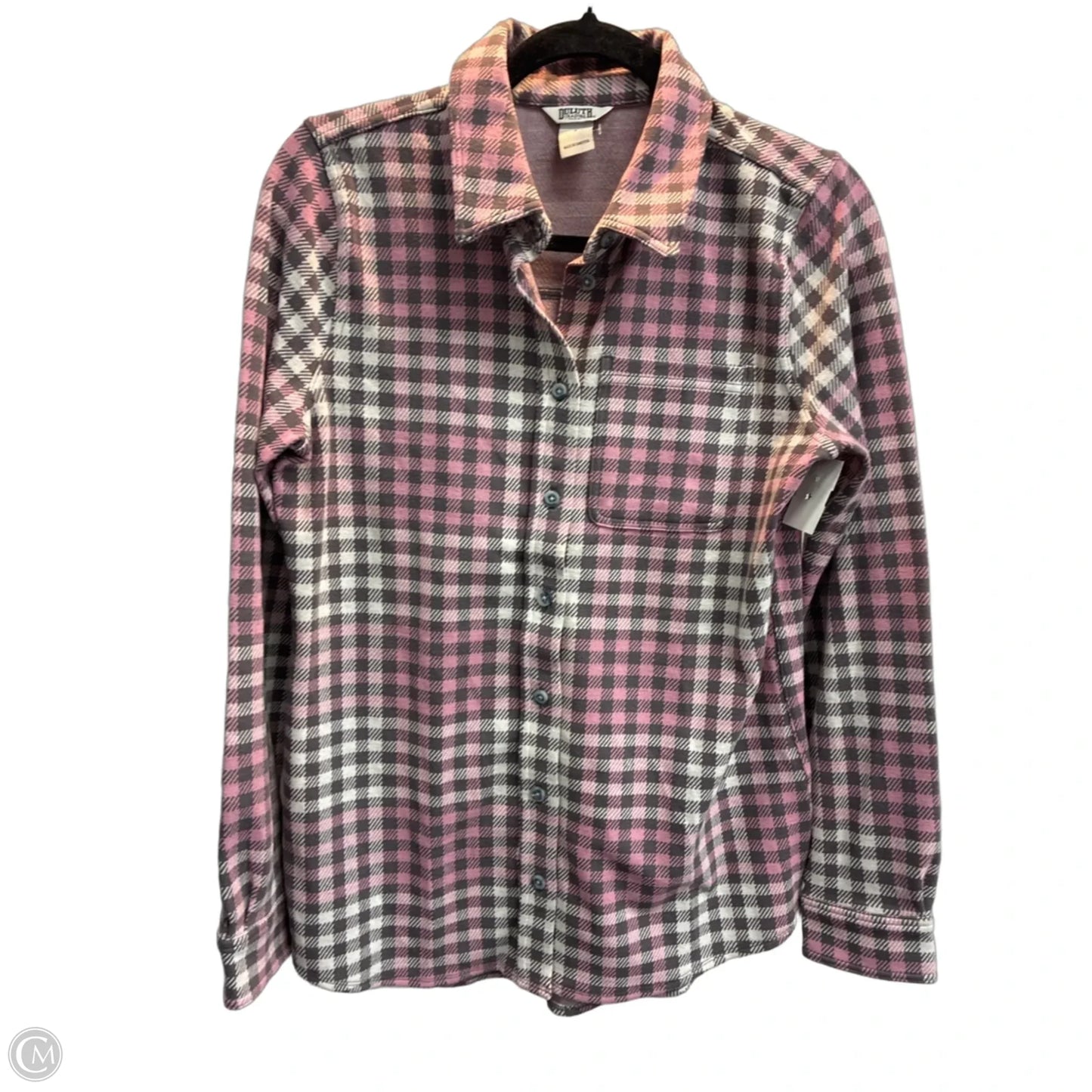 Blouse Long Sleeve By Duluth Trading In Checkered Pattern, Size: S