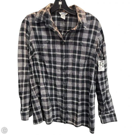 Blouse Long Sleeve By Duluth Trading In Plaid Pattern, Size: S