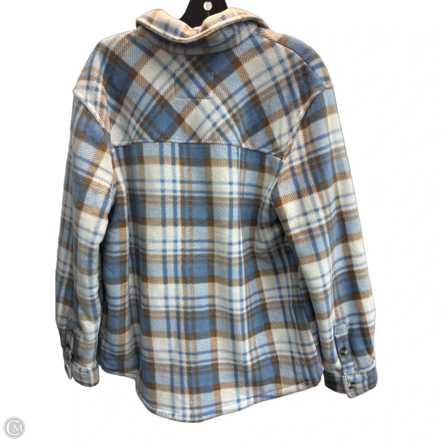Jacket Shirt By Sage In Plaid Pattern, Size: M
