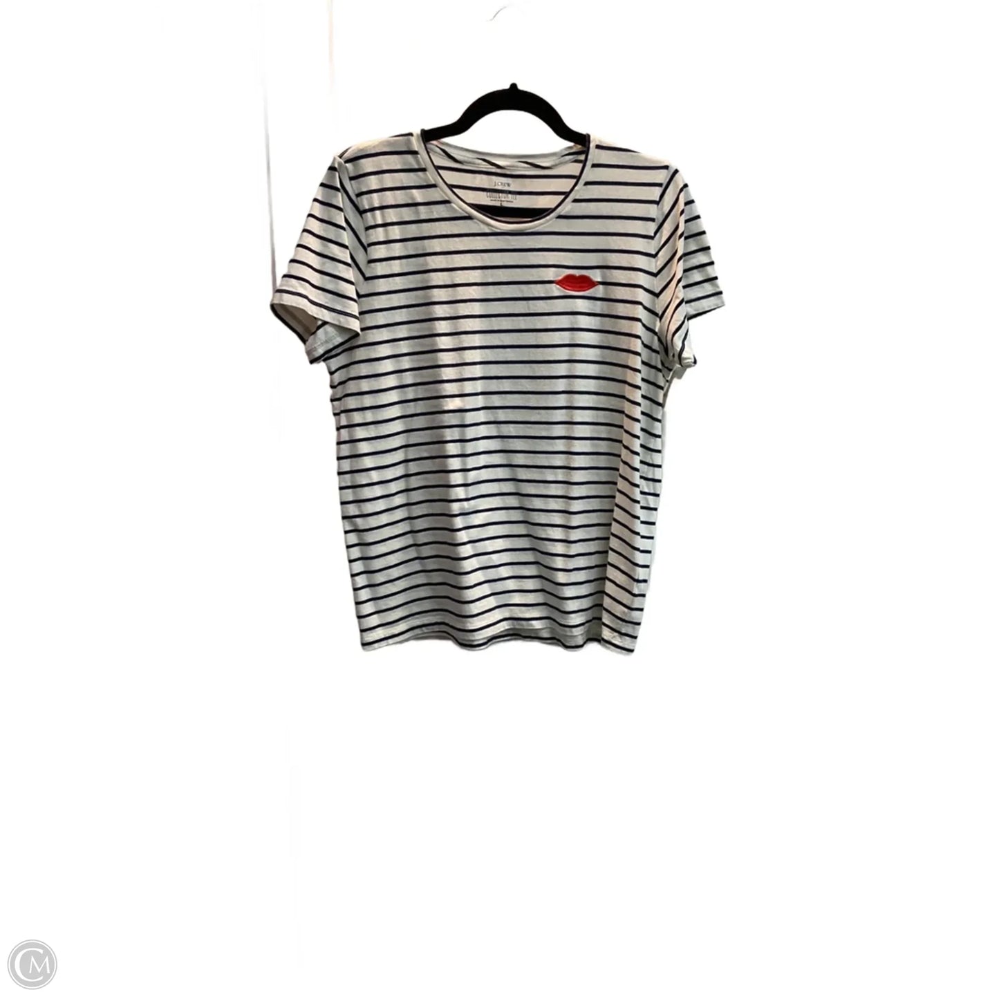 Top Long Sleeve Basic By J. Crew In Striped Pattern, Size: L