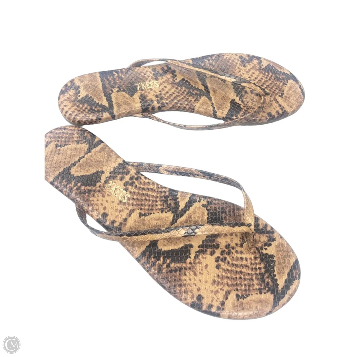Sandals Flip Flops By Clothes Mentor In Snakeskin Print, Size: 9