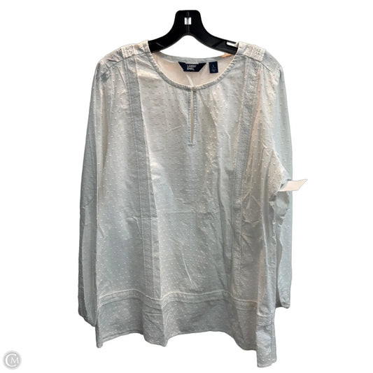 Blouse Long Sleeve By Lands End In White, Size: L