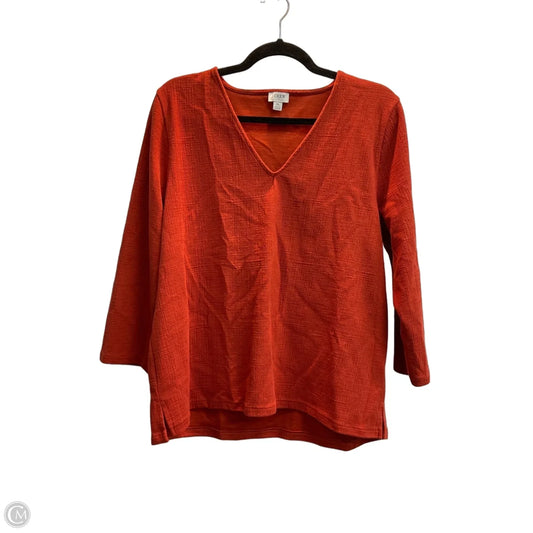 Top 3/4 Sleeve Basic By J. Crew In Orange, Size: Xl