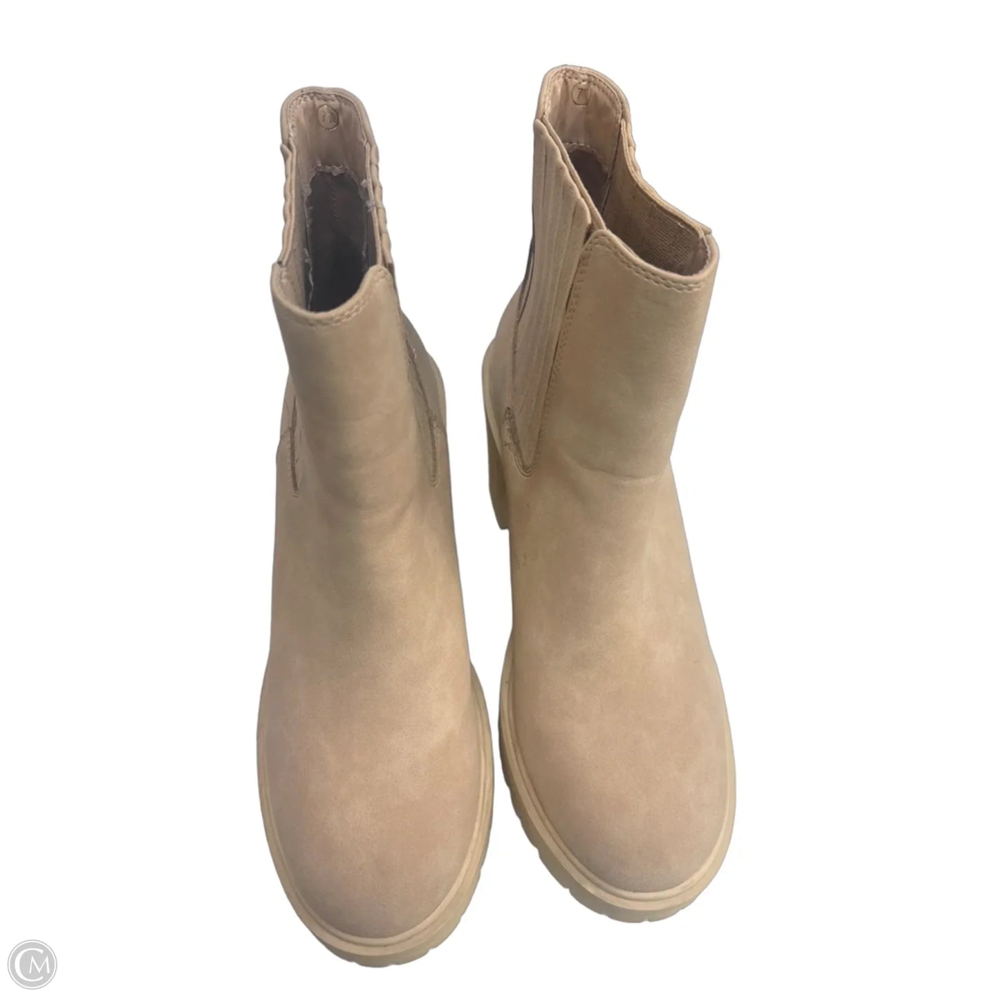 Boots Ankle Heels By Clothes Mentor In Tan, Size: 7.5