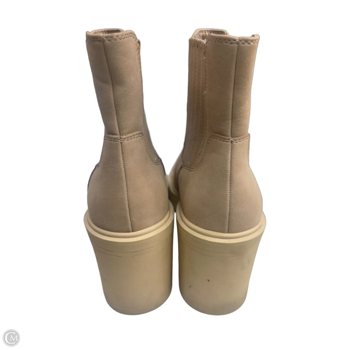 Boots Ankle Heels By Clothes Mentor In Tan, Size: 7.5