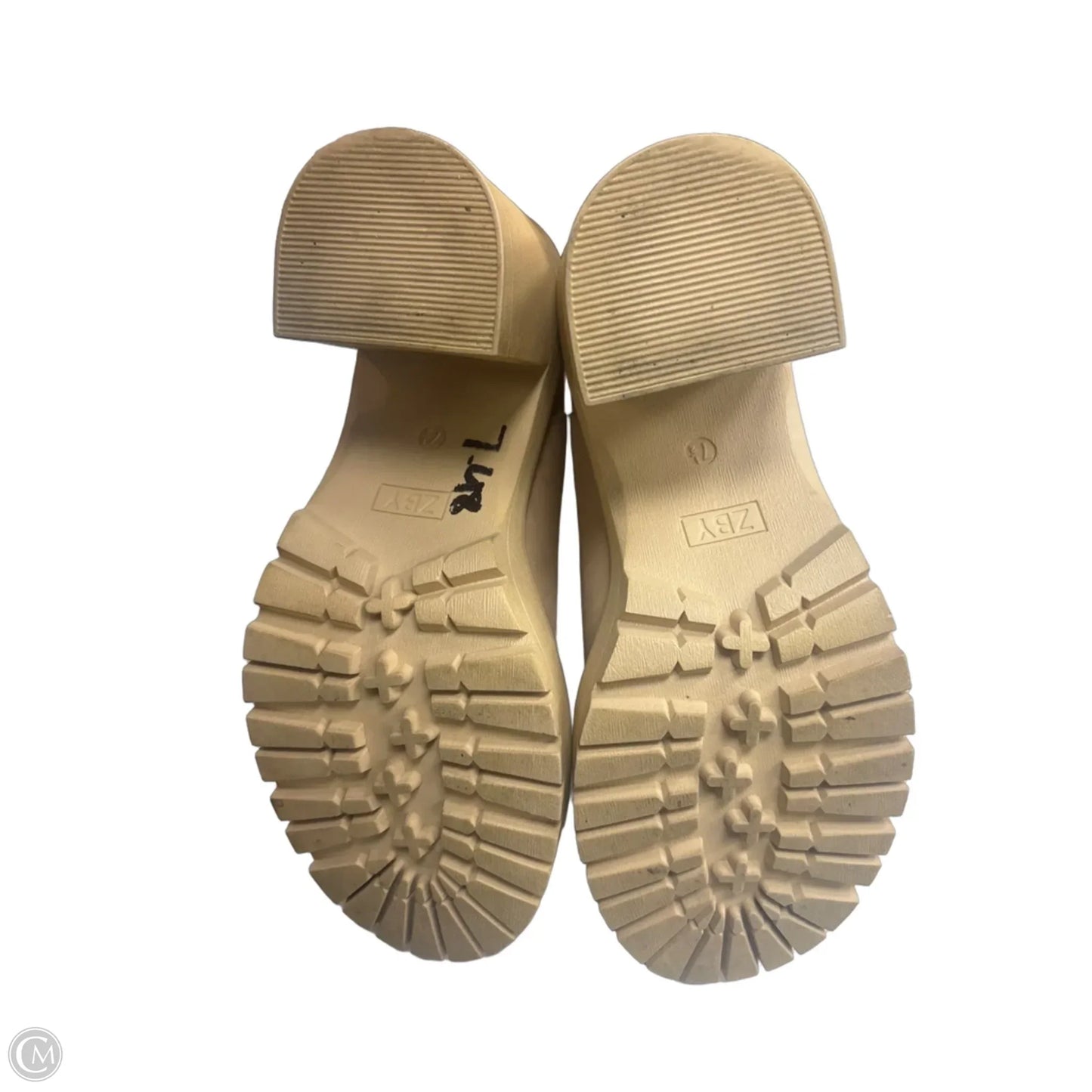 Boots Ankle Heels By Clothes Mentor In Tan, Size: 7.5