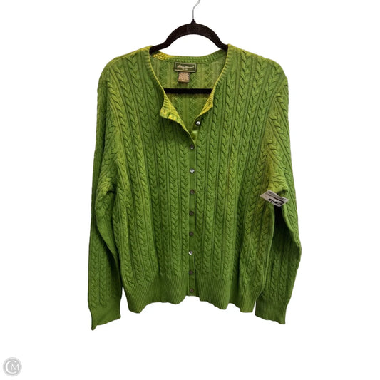 Cardigan By Eddie Bauer In Green, Size: Xxl