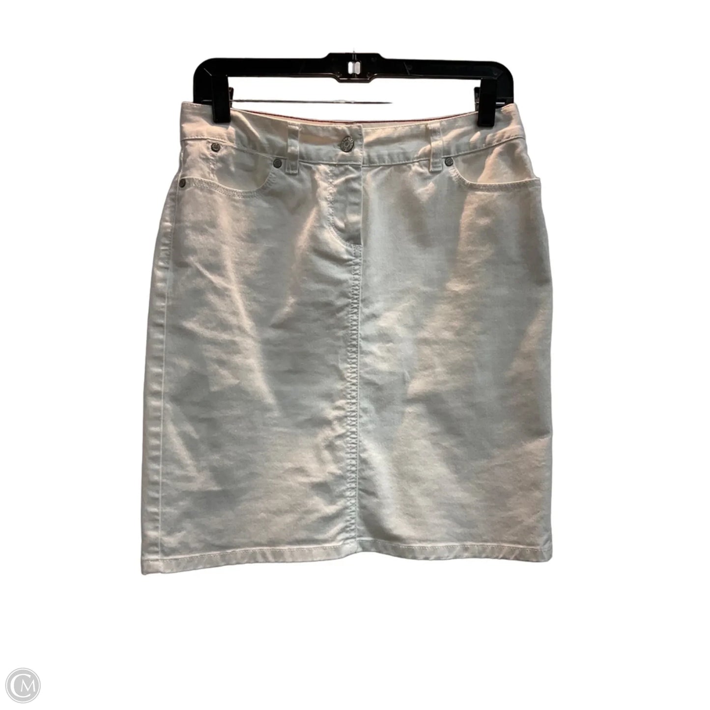 Skirt Midi By Talbots In White Denim, Size: 4p