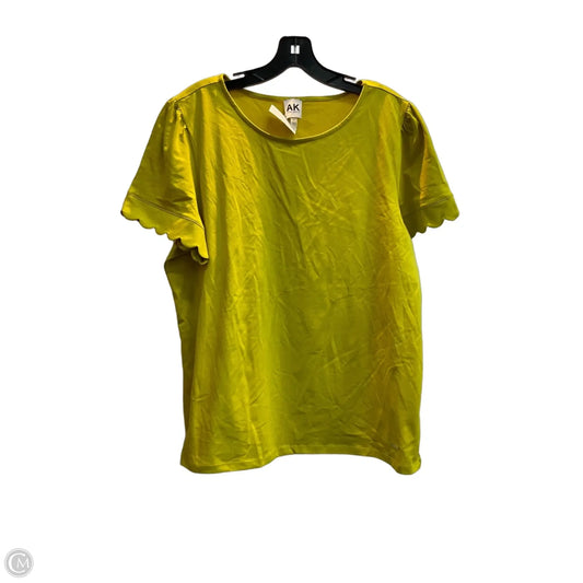 Top Short Sleeve By Anne Klein In Yellow, Size: Xl