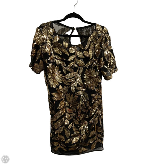Dress Party Short By Maeve In Black & Gold, Size: M