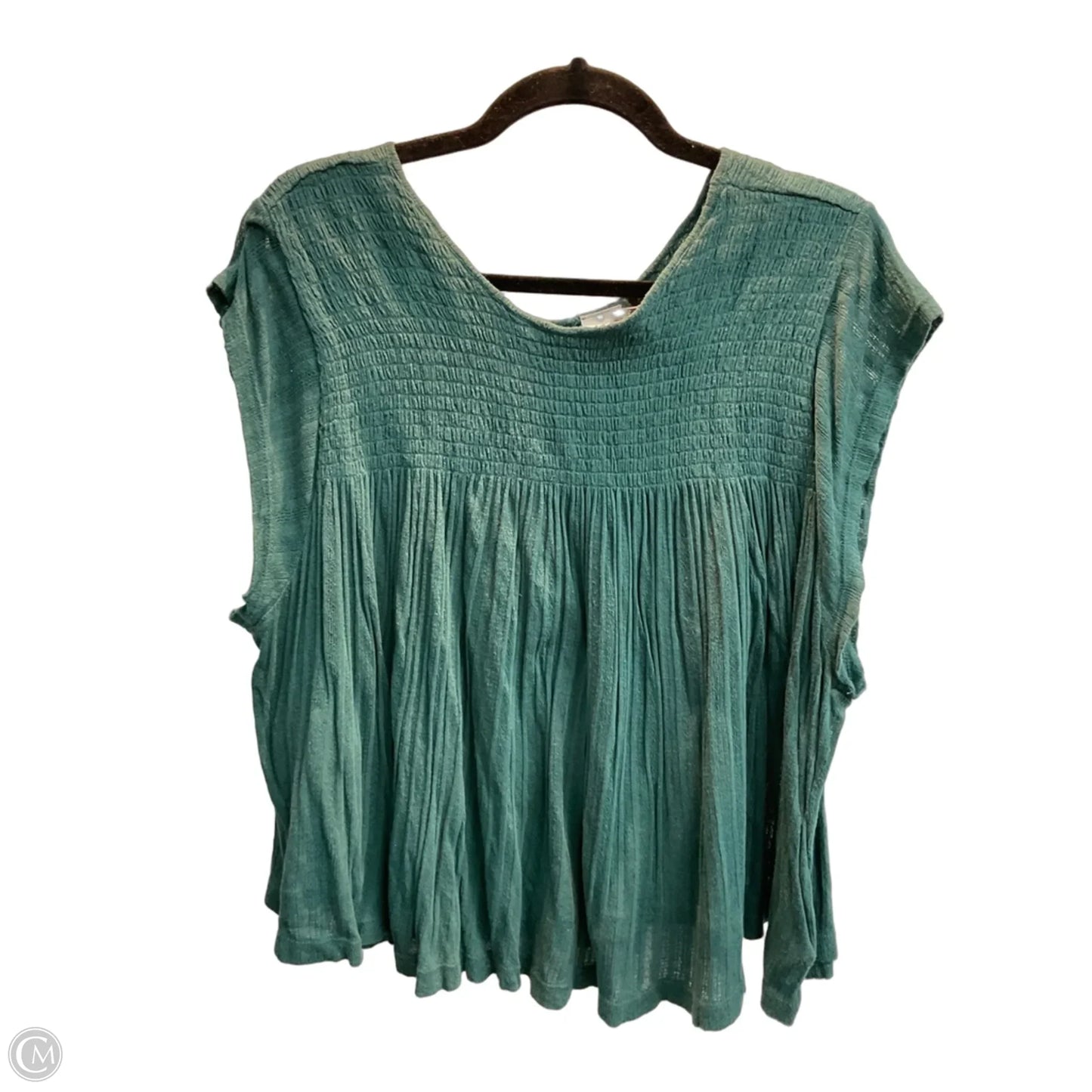 Top Short Sleeve By Akris In Teal, Size: M