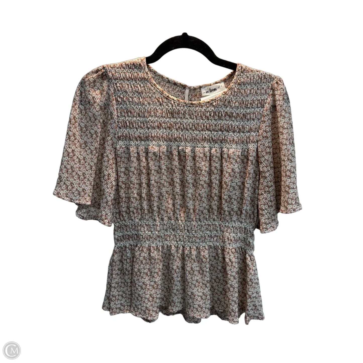 Top Short Sleeve By In Loom In Floral Print, Size: S