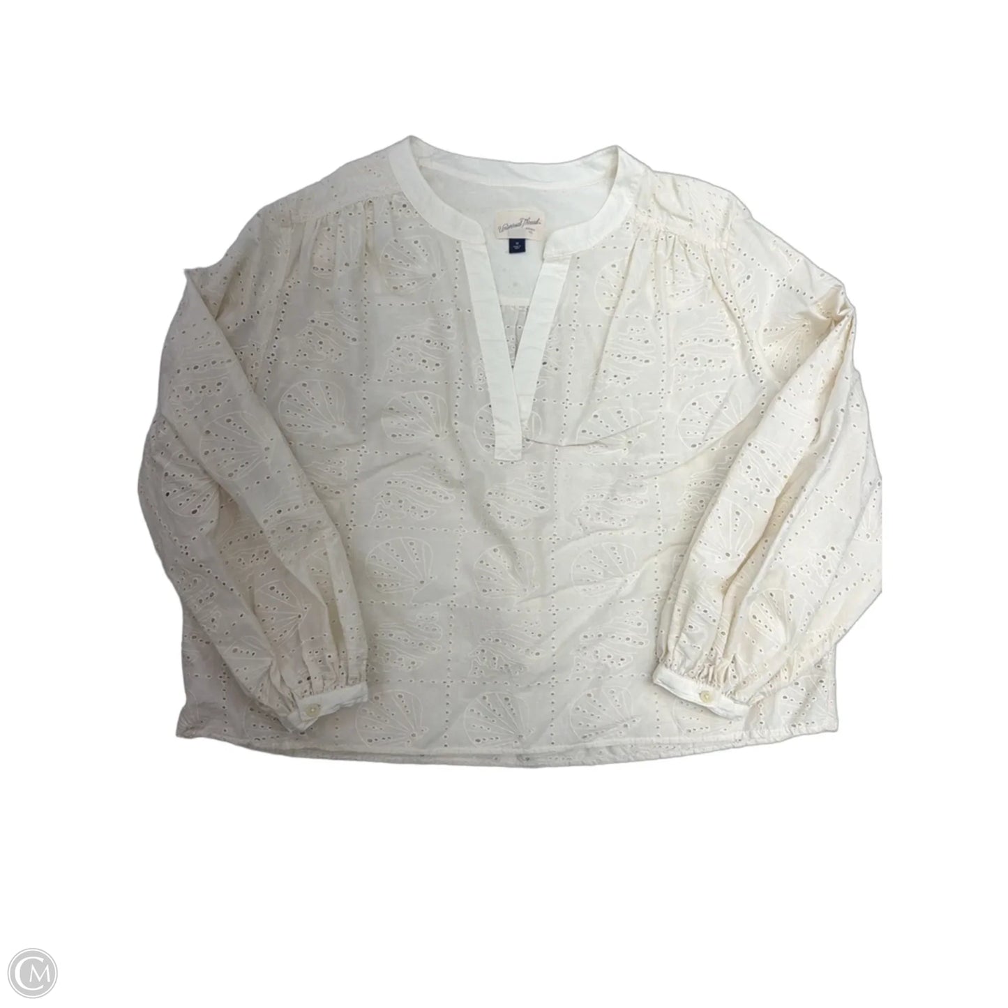 Blouse Long Sleeve By Universal Thread In Cream, Size: M