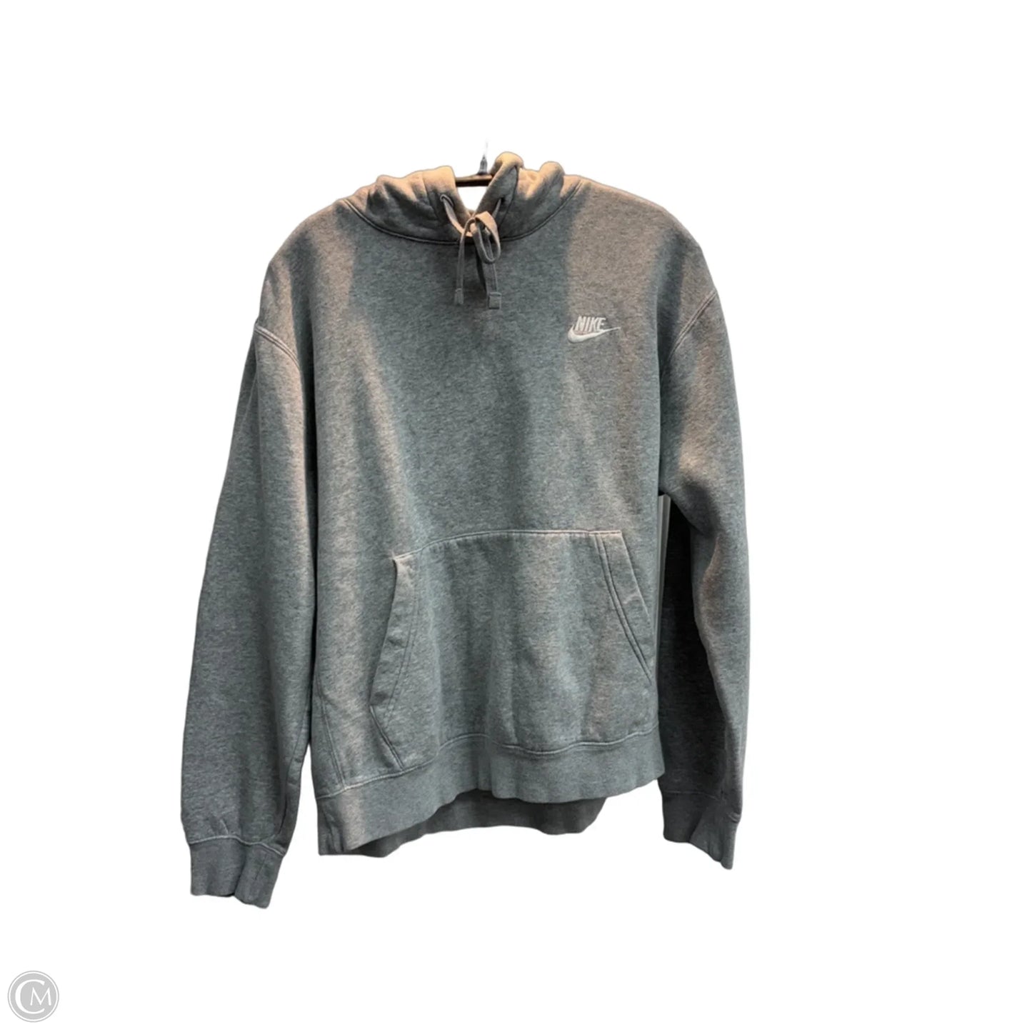 Athletic Sweatshirt Hoodie By Nike In Grey, Size: S