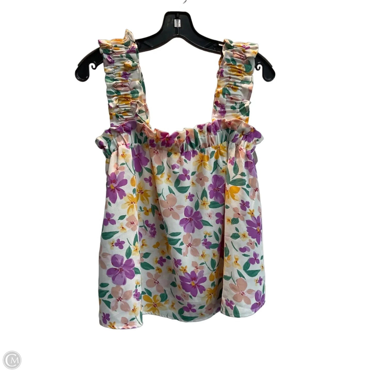 Top Sleeveless By Blu Pepper In Floral Print, Size: S