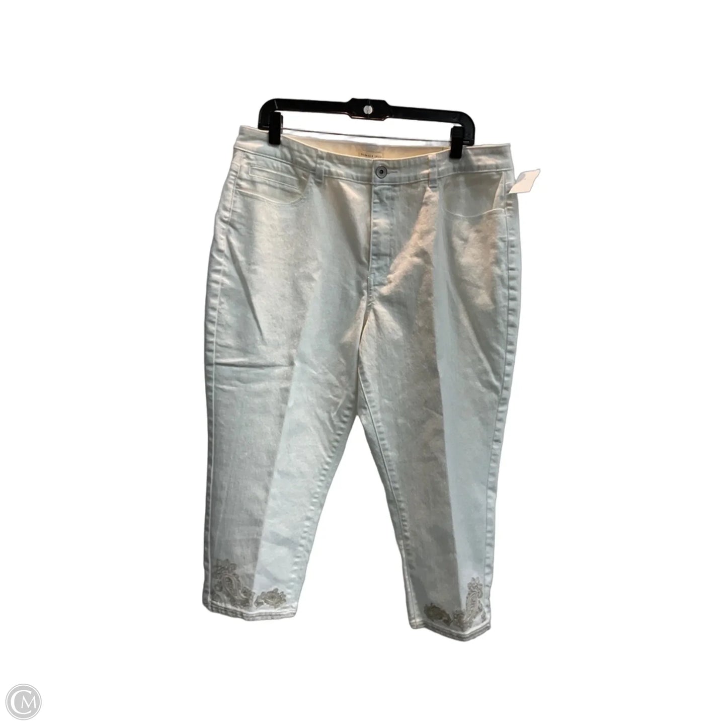 Jeans Cropped By Coldwater Creek In White Denim, Size: 16