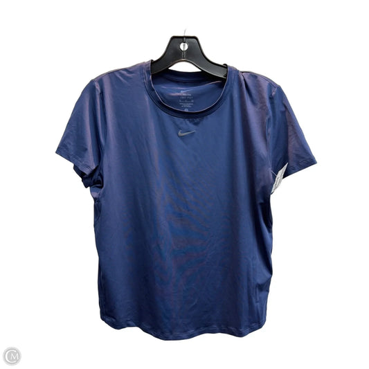 Athletic Top Short Sleeve By Nike In Navy, Size: S