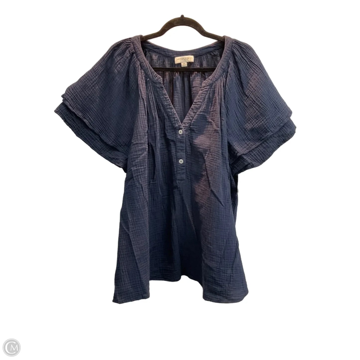 Top Short Sleeve By Cynthia Rowley In Navy, Size: 1x