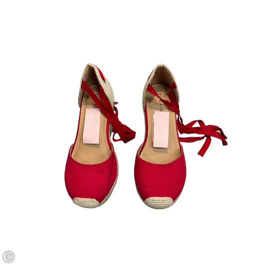 Sandals Heels Wedge By Torrid In Red, Size: 9.5