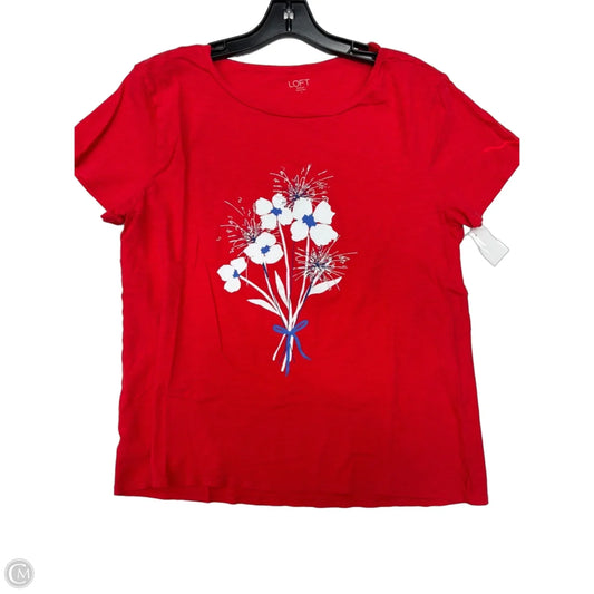 Top Short Sleeve Basic By Loft In Red, Size: L