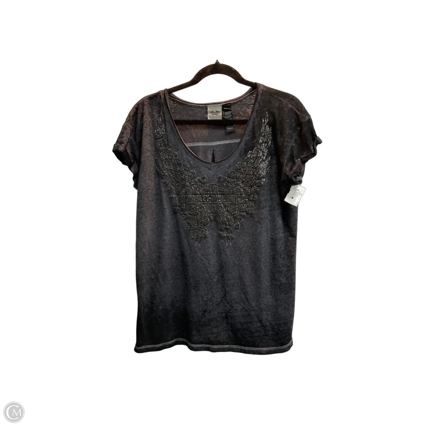 Top Short Sleeve By Harley Davidson In Grey, Size: L