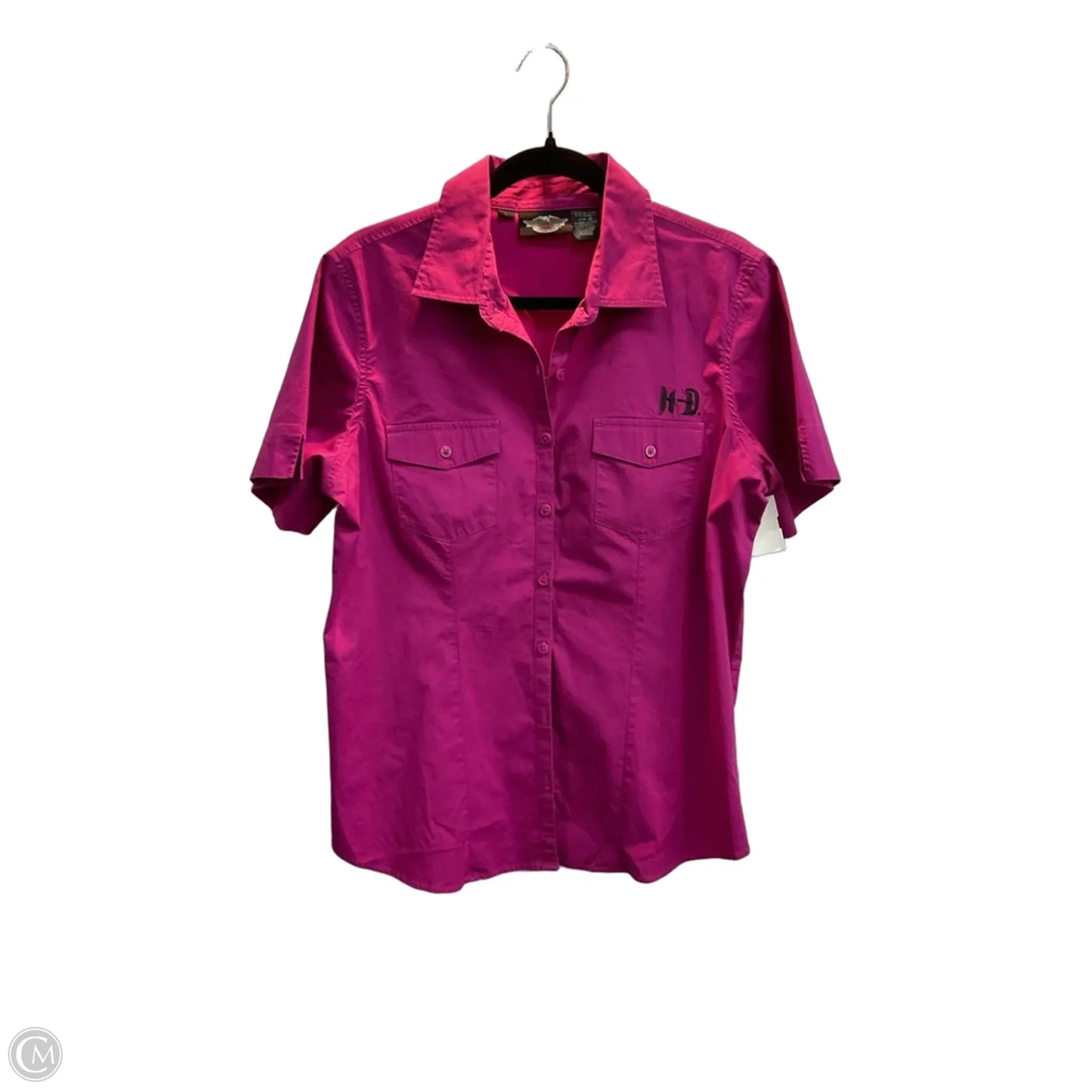 Top Short Sleeve By Harley Davidson In Pink, Size: L