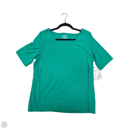 Top Short Sleeve Basic By Chicos In Teal, Size: L