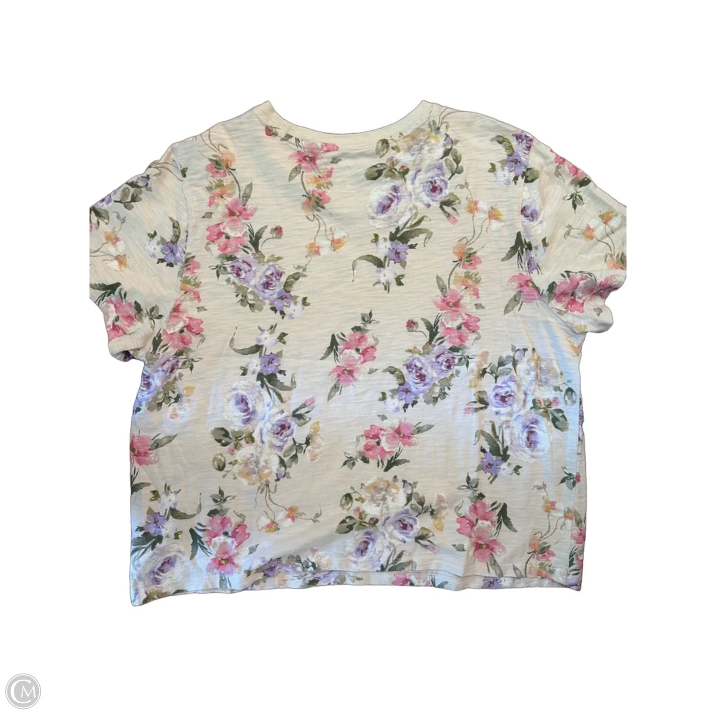 Top Short Sleeve Basic By Gap In Floral Print, Size: Xl