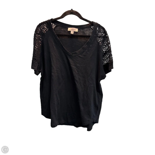 Top Short Sleeve By Philosophy In Black, Size: 1x