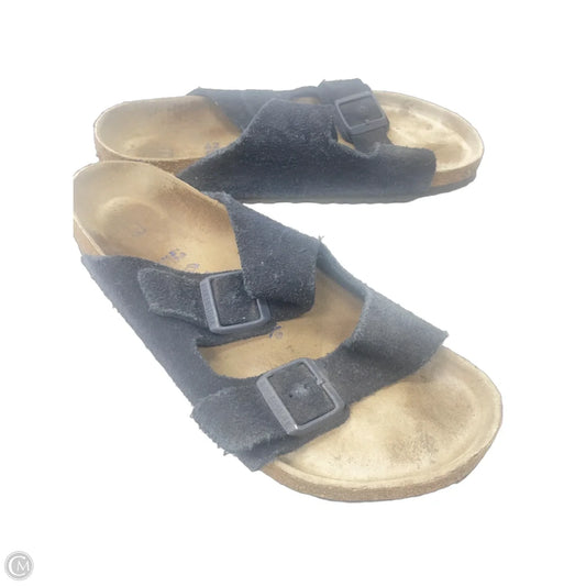 Sandals Flats By Birkenstock In Navy, Size: 11